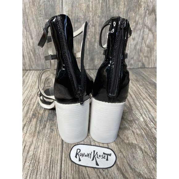 JEFFREY CAMPBELL CALIFORNIA Handmade IBIZA Encased Block Heel Women size 7.5 - Picture 6 of 12